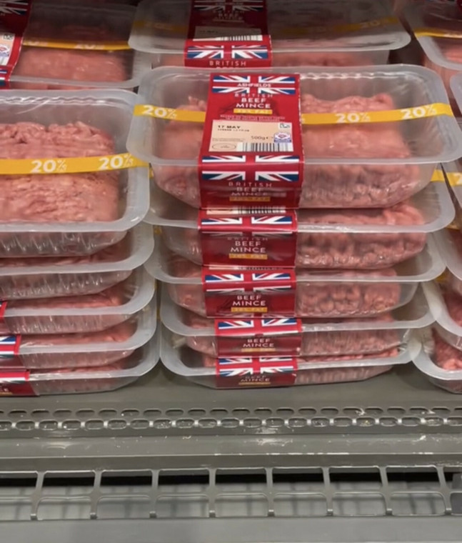 Brytyjskie mięso w supermarkecie.