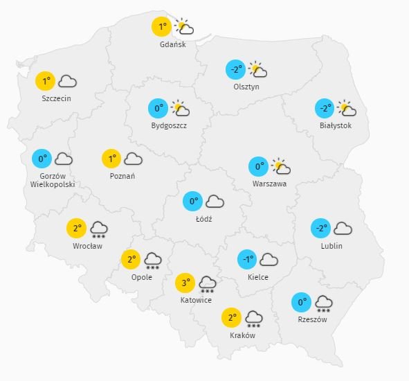 Prognoza pogody piątek 29 stycznia