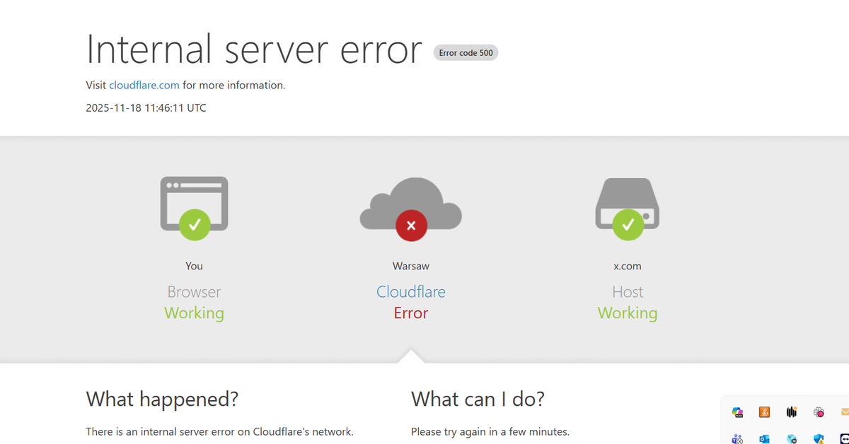 Google, X, InPost, OpenAI, a choćby JakDojade i BLIK. Globalna awaria internetu, nie działa wiele serwisów