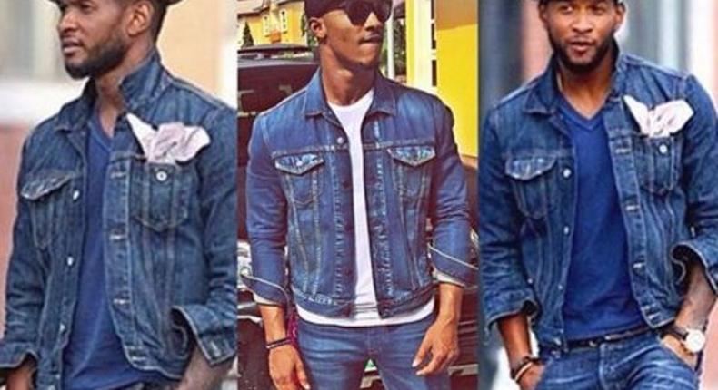 Gideon Okeke and Usher Raymond rocking denim