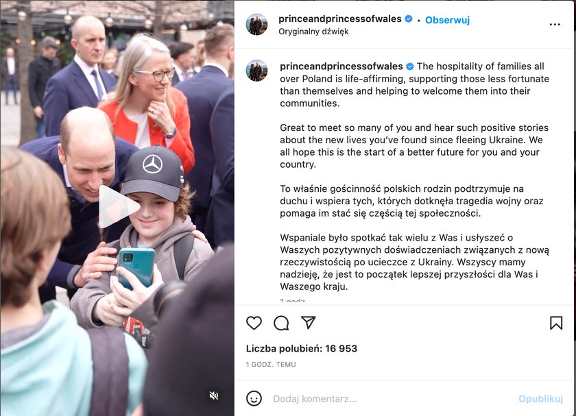 Felek Sujka i książę William. Zdjęcie z profilu księcia na Instagramie.