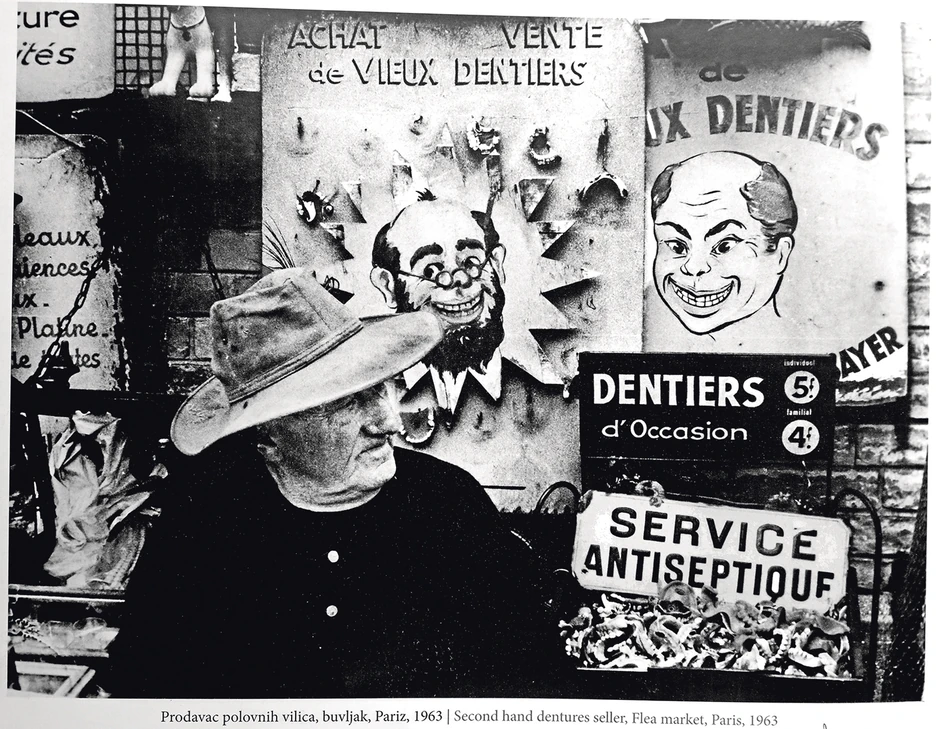 Prodavac polovnih vilica, buvljak, Pariz, 1963.