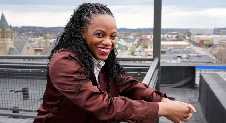 Rep. Summer Lee easily beat back a primary challenger in her Pittsburgh-area House seat.AP Photo/Gene J. Puskar