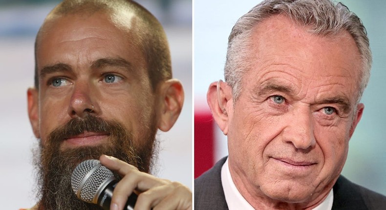 Jack Dorsey and Robert F Kennedy Jr.Joe Raedle/Getty Images, Jamie McCarthy/Getty Images