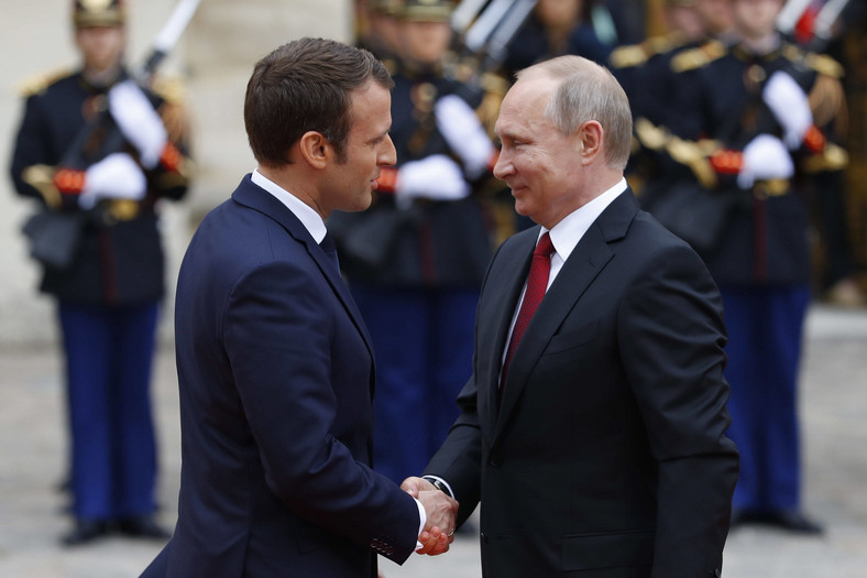 Macron i Putin przed Wersalem, 29.05.2017 r.