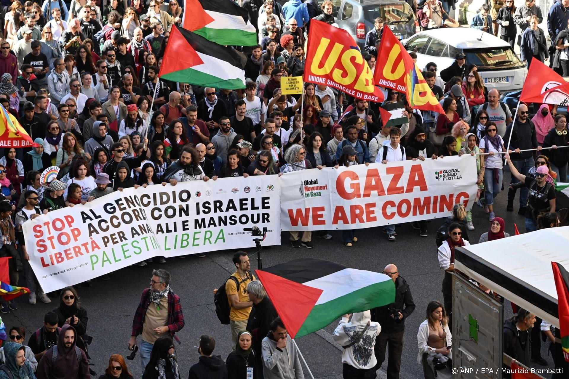 Massale protesten in Italië - tienduizenden op straat na Gaza-vloot