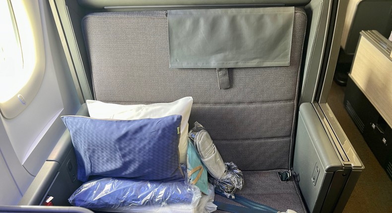 The long business class seat.Taylor Rains/Insider