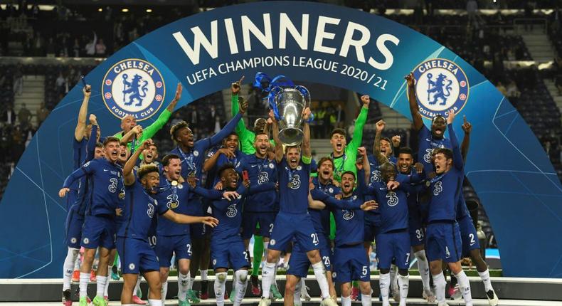 Defending champions Chelsea are one of four English clubs already qualified for the Champions League last 16 Creator: PIERRE-PHILIPPE MARCOU