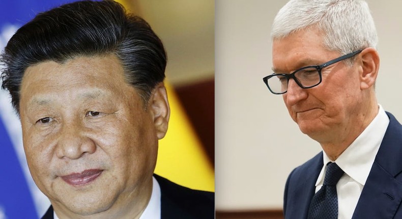 Xi Jinping and Tim Cook