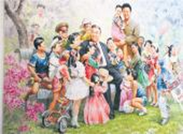 Od śmierci Kim Ir Sena w 1994 r. jego syn dba o państwowy kult osoby ojca. Czy to uwielbienie może przejść na trzecie pokolenie? Fot. AFP