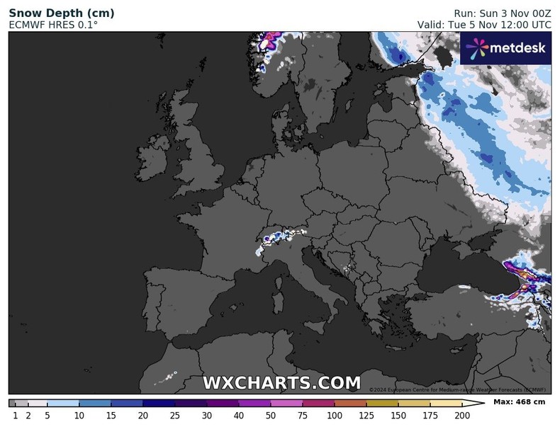 Na wschodzie Europy mocno sypnie śniegiem