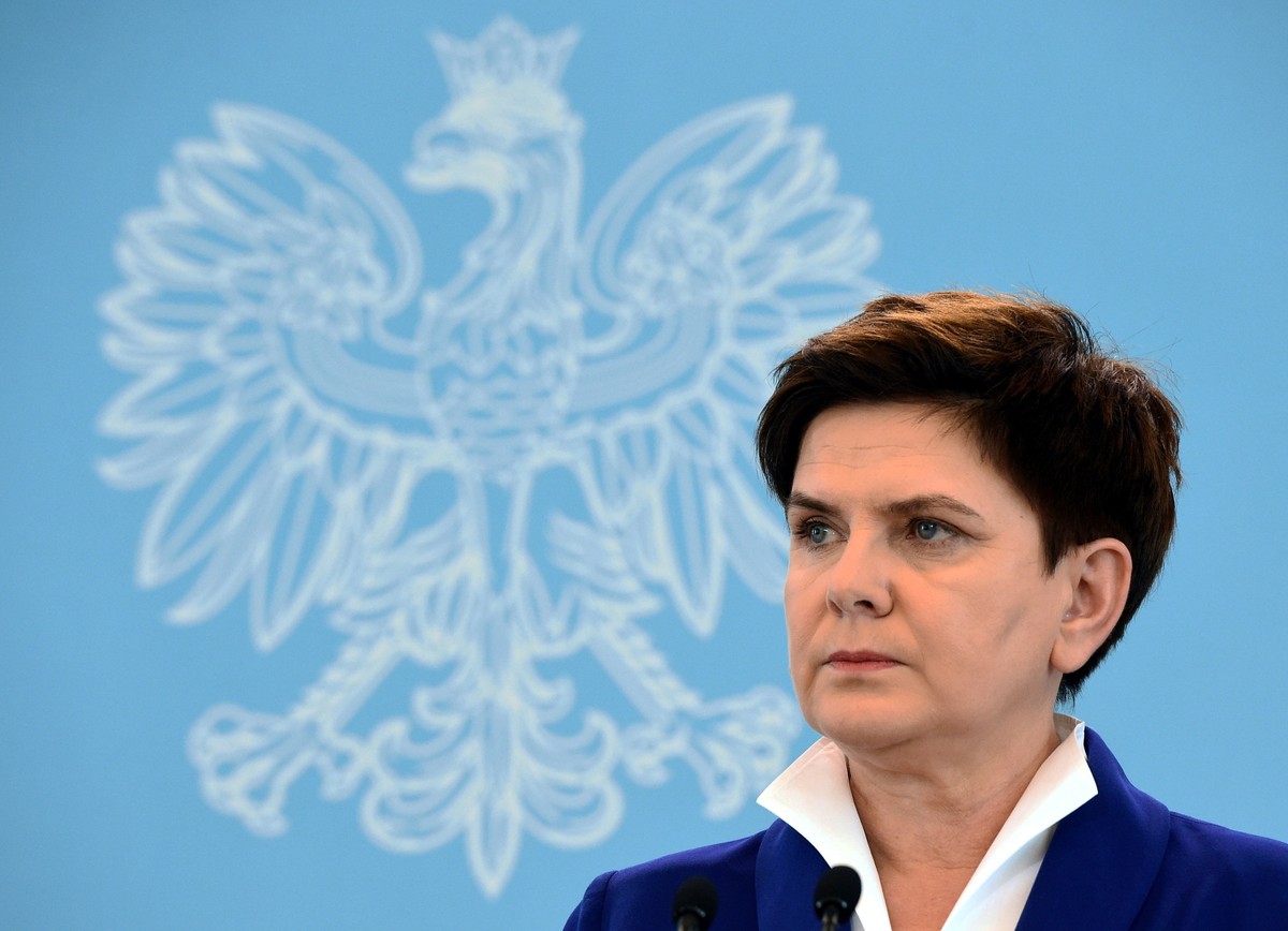 Premier Beata Szydło podczas konferencji prasowej w KPRM