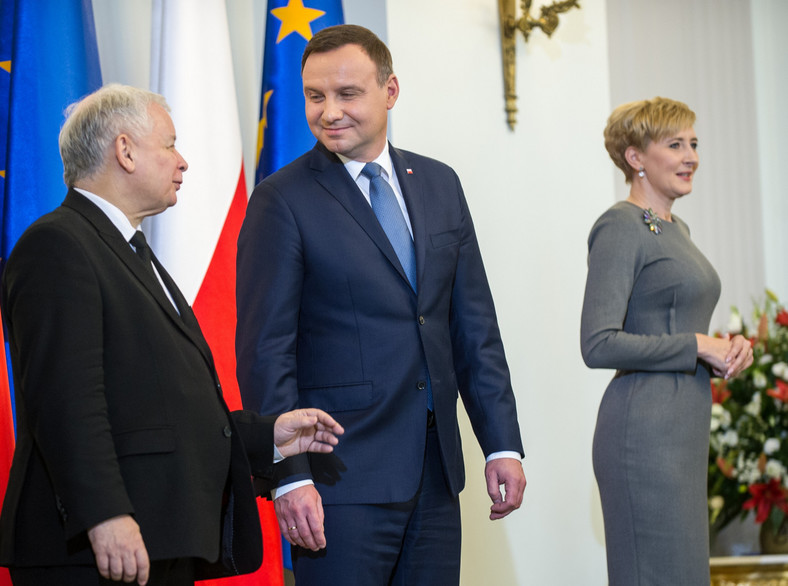 Jarosław Kaczyński, Andrzej Duda i Agata Kornhauser-Duda