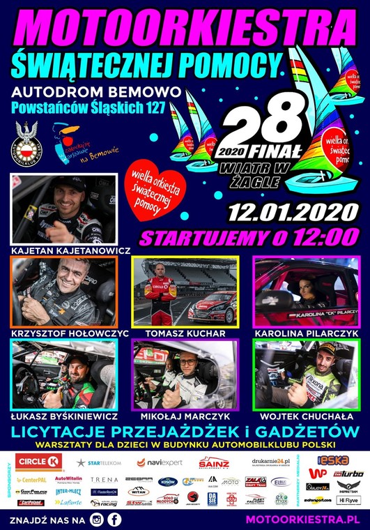 Plakat zapowiadający Moto Orkiestrę Świątecznej Pomocy