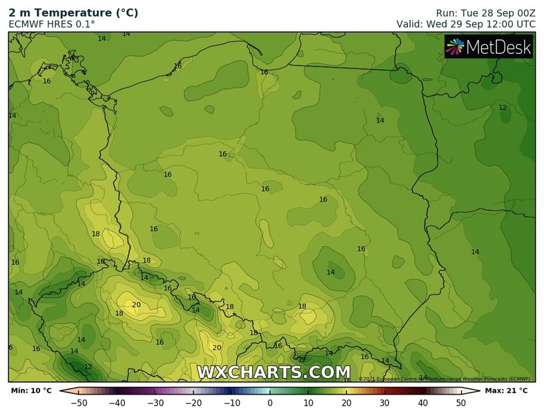 Temperatura nie przekroczy 20 stopni