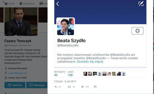 Premier Szydło nie z każdym "po drodze". Zbanowała na Twitterze Jarosław Kuźniara i Cezarego Tomczyka