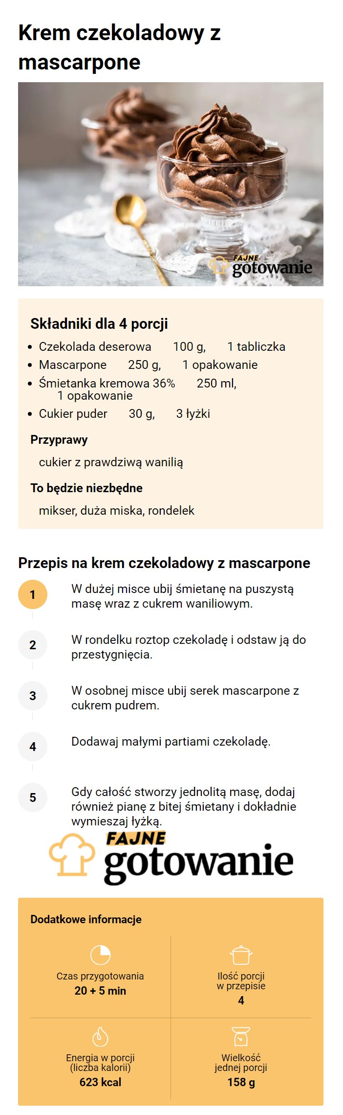 Krem czekoladowy z mascarpone