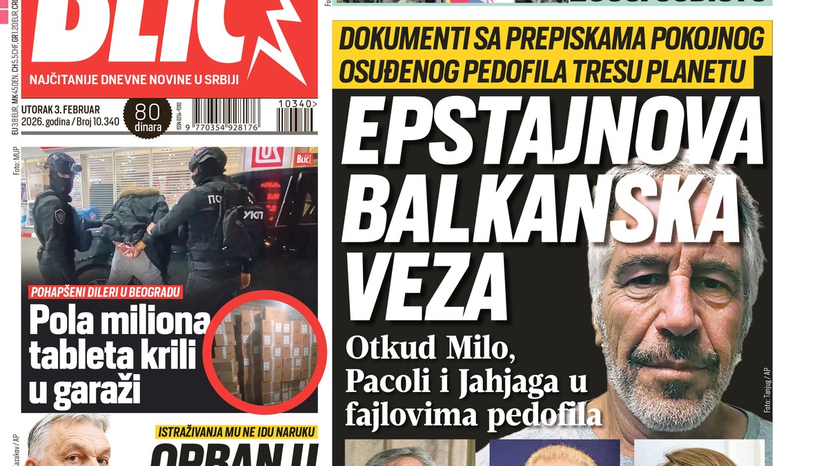 Blic naslovna strana za 3.2