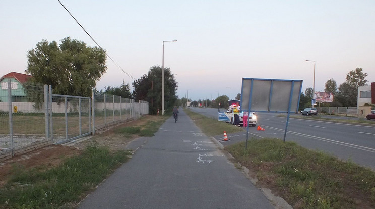 Itt karambolozott a két biciklis nő / Fotó: police.hu