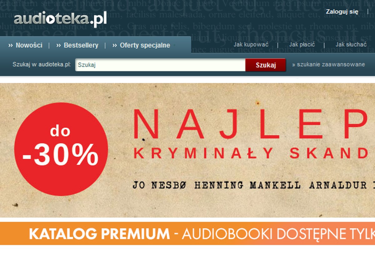 Strona internetowa Audioteki