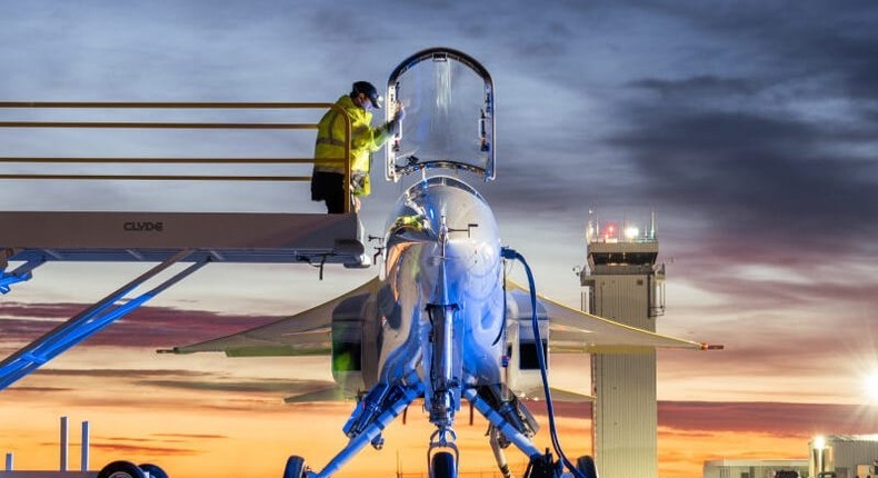 The XB-1 on the day of its inaugural flight.Boom Supersonic