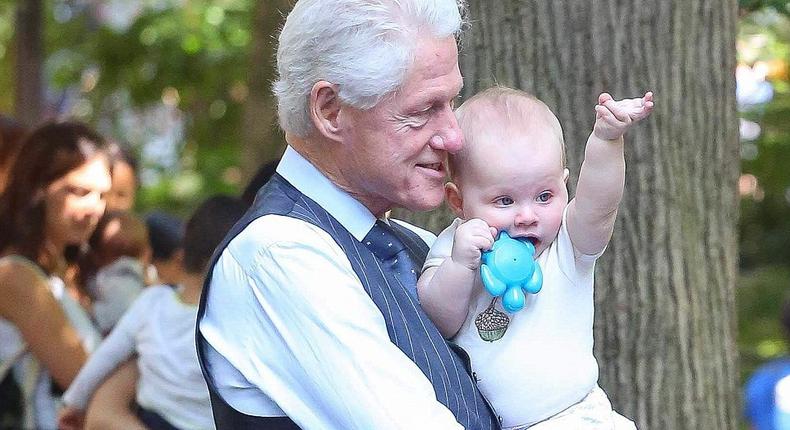 Bill Clinton plays with granddaughter at New York City’s Madison Square Park 