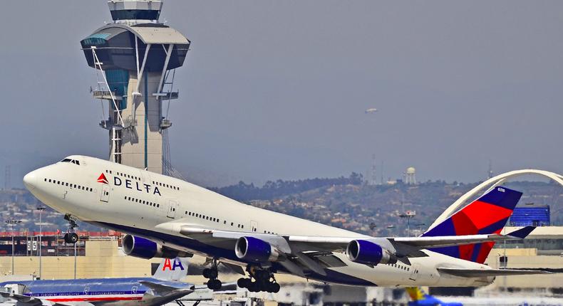 A Delta Boeing 747-400 at LAX.