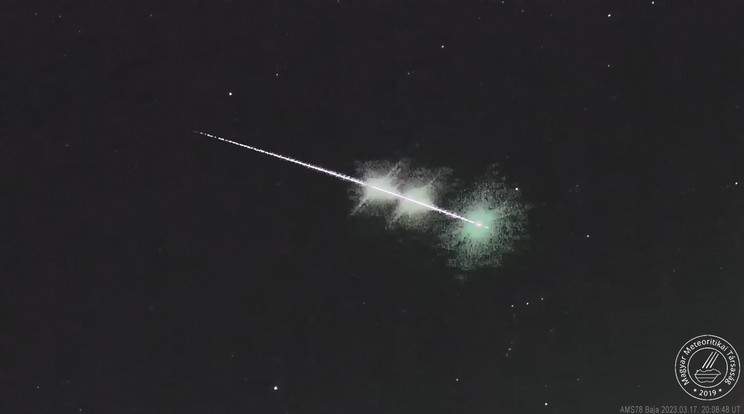 A meteor magyar idő szerint péntek este kilenc óra után nyolc perccel volt látható / Forrás: Magyar Meteoritikai Társaság