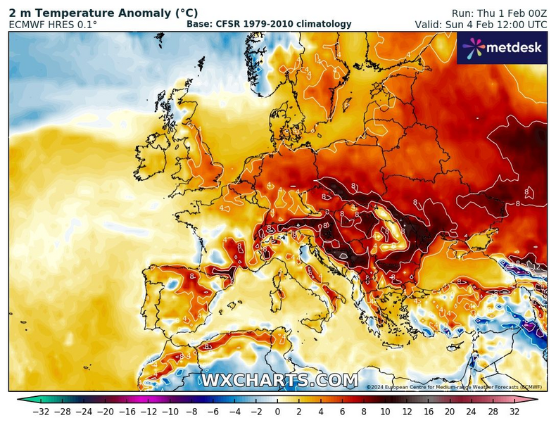 Bardzo wysokie temperatury w kolejnych dniach będą dominować nie tylko w Polsce, ale i w większości Europy