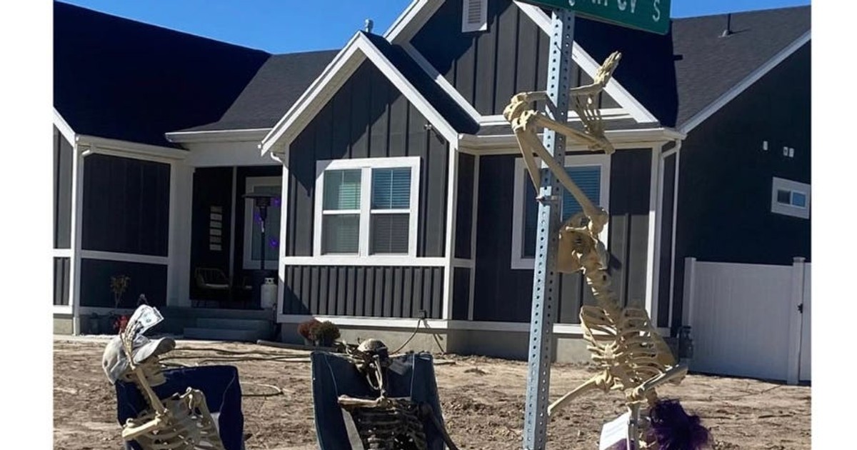 A Utah town is rallying around a poledancing skeleton after city