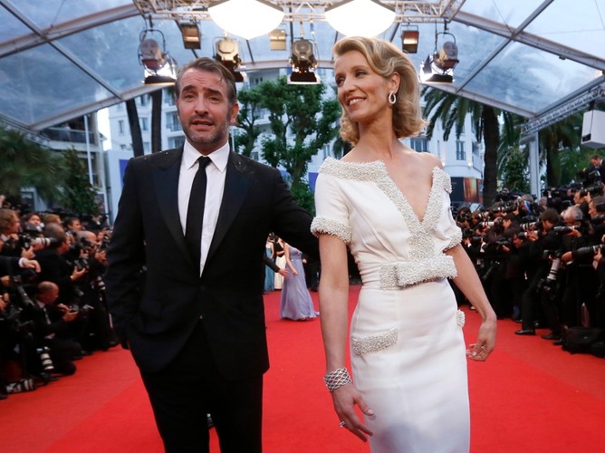 Jean Dujardin z żoną Alexandrą Lamy