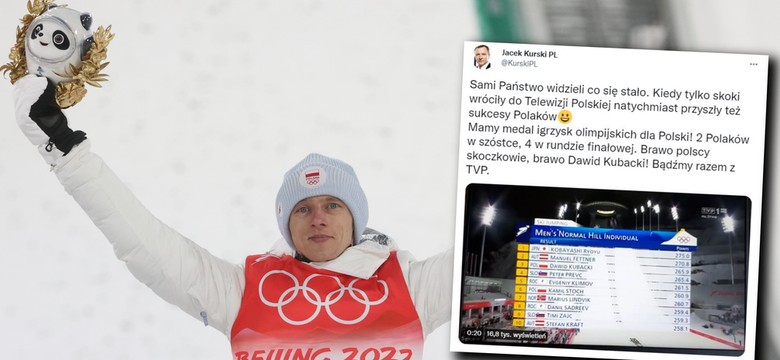 Sukces Dawida Kubackiego na Olimpiadzie. Prezes Kurski widzi w tym zasługę TVP