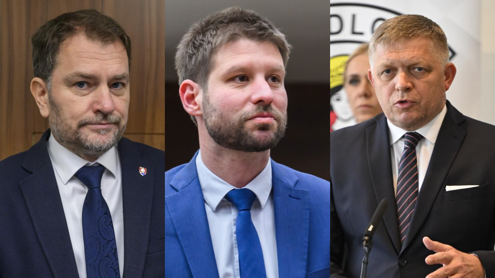 Poslanec NR SR Igor Matovič, poslanec NR SR Michal Šimečka a premiér Robert Fico.