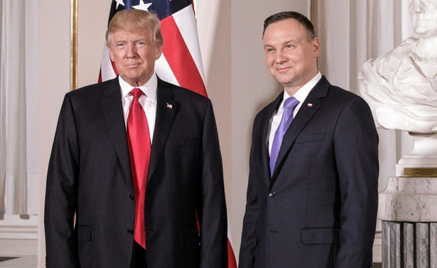 Donald Trump i Andrzej Duda podczas wizyty amerykańskiego prezydenta w Warszawie