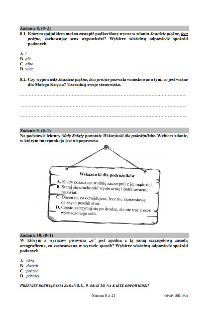 Egzamin ósmoklasisty 2019. Język polski. Arkusze i odpowiedzi - Wiadomości