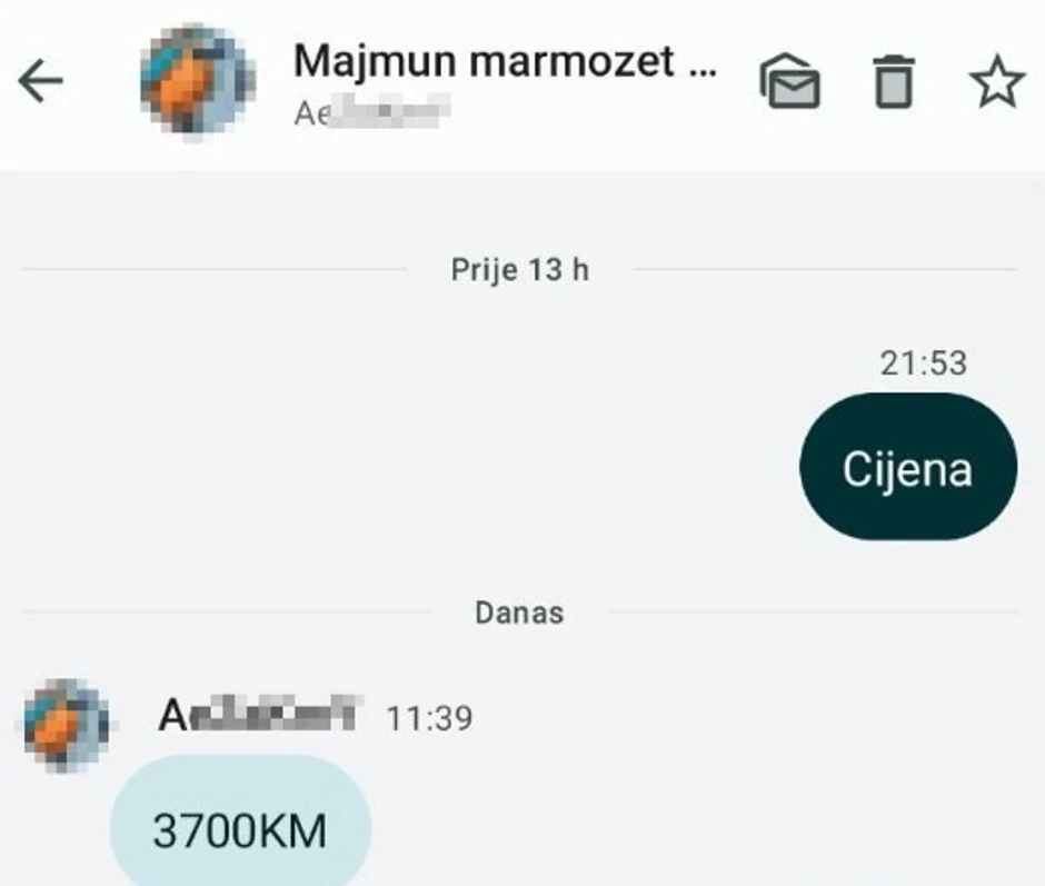 Cena majmuna na upit