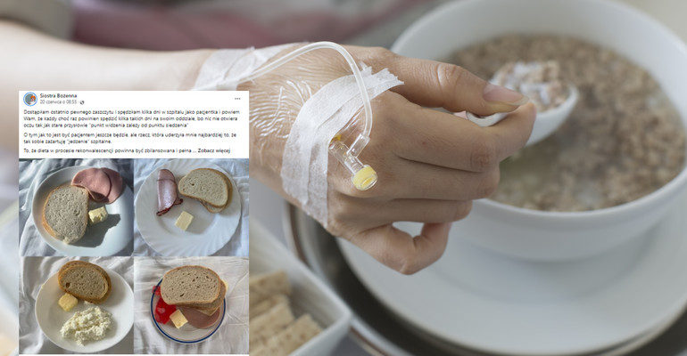 Pielęgniarka pokazała, jak wyglądało szpitalne jedzenie, na oddziale, gdzie trafiła jako pacjentka (Fot. Korrakit Pinsrisook/Shutterstock, facebook.com/SiostraBozenna)