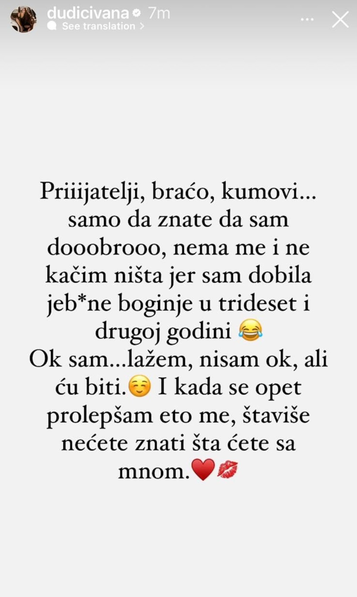 Ivana Dudić dobila boginje