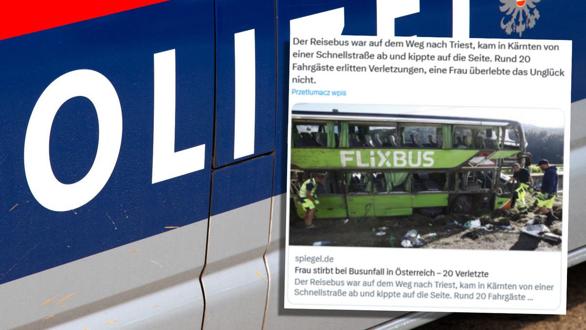 Wypadek autokaru Flixbus w Austrii. Jedna osoba zginęła, a 20 zostało rannych