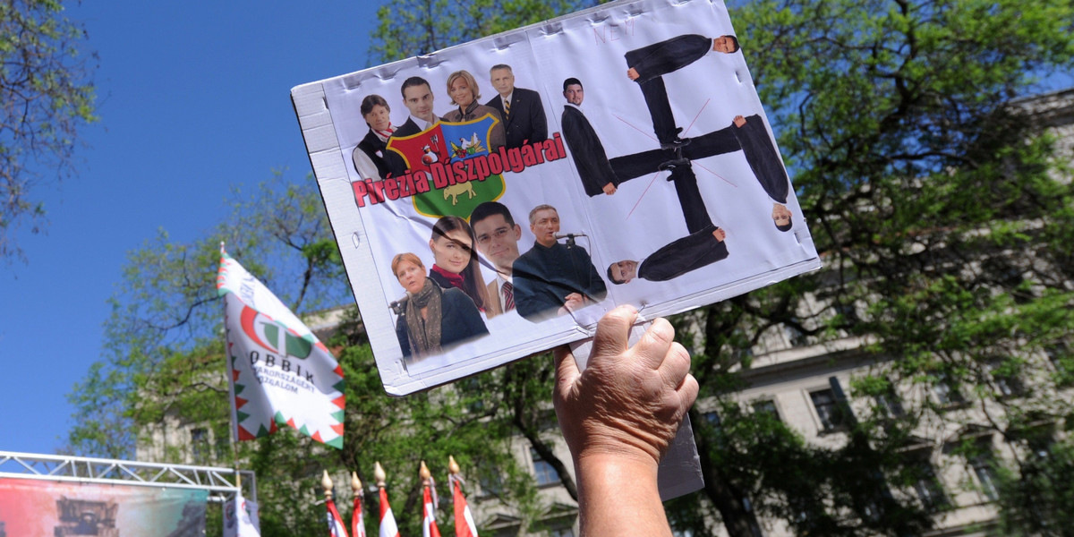 Jobbik zorganizowało w sobotę demonstrację w centrum Budapesztu