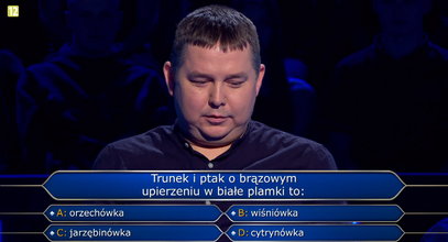 "Milionerzy" - orzechówka, wiśniówka, jarzębinówka, cytrynówka. Co jest i trunkiem i ptakiem?