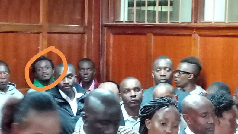 Musician Bahati in court on Thursday showing solidarity with Starehe MP Charles Njagua Jaguar 