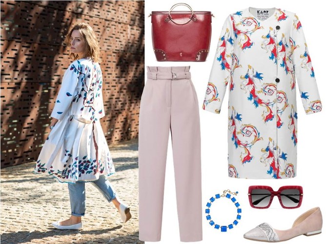 Mama w wielkim mieście. STYLIZACJA: spodnie - Cotton Club/ cottonclub.pl, płaszcz - KAMY Made In Krakow/ kamydesign.pl, torebka - Menbur/menbur.pl, buty - Caprice/caprice.pl, pozostałe dodatki - TK MAXX