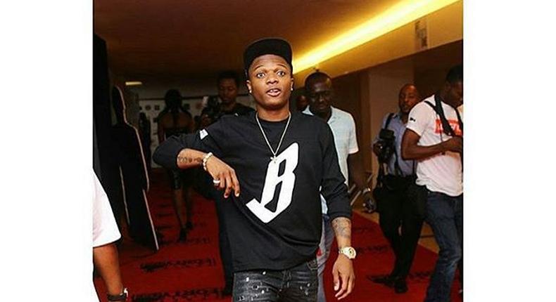 Wizkid on the red carpet of 2face's Fortyfied concert.