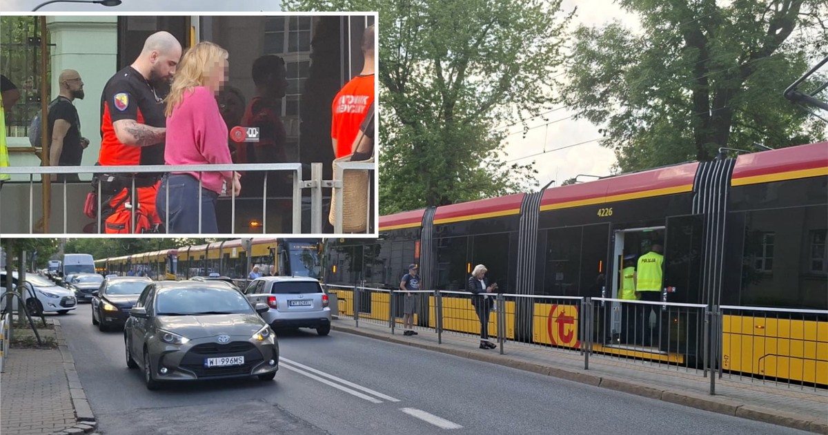 Armagedon w Warszawie: Kobieta wyprowadzona z tramwaju blokuje centrum