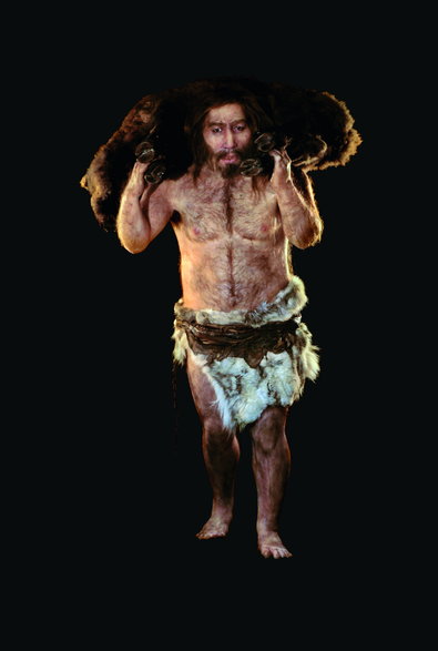 Rekonstrukcja neandertalczyka wykonana na podstawie szkieletu z La Chapelle-aux-Saints we Francji. Fot. z książki "Neandertalczyk. Odkryty na nowo. Współczesna nauka pisze nową historię neandertalczyków", Dimitra Papagianni i Michael A. Morse.