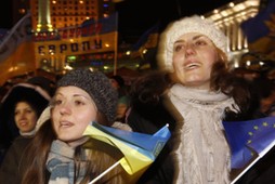 Ukraina Kijów Majdan Niepodległości protest