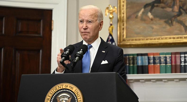 Le président des Etats-Unis, Joe Biden. BRENDAN SMIALOWSKI/AFP via Getty Images