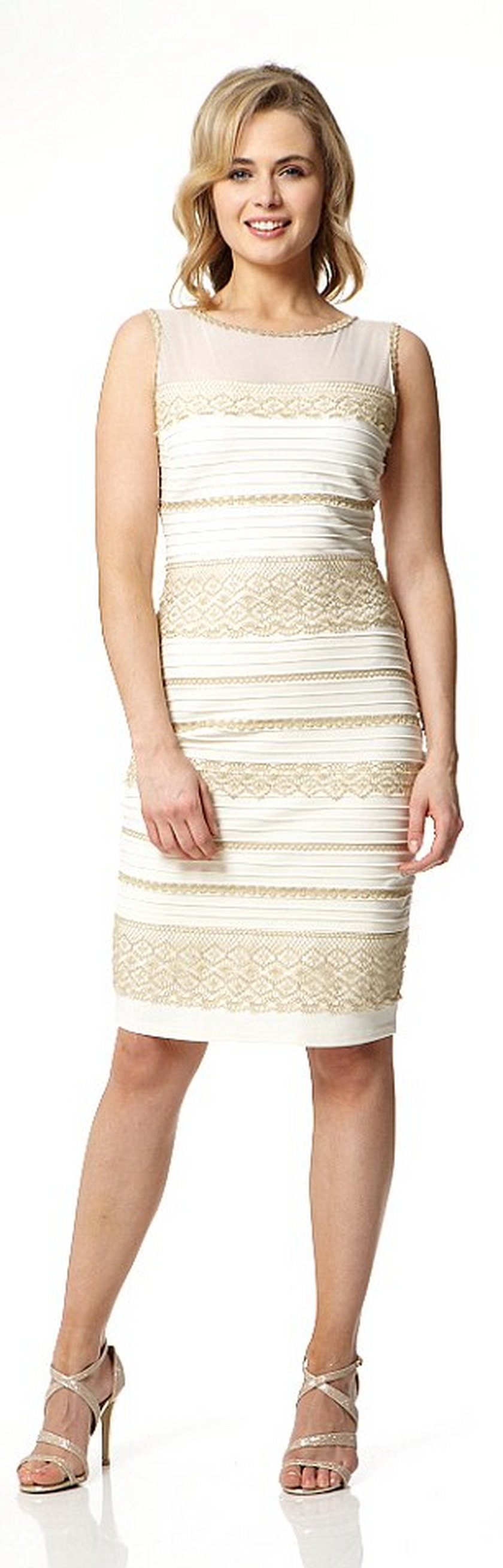 Sukienka biało-złota