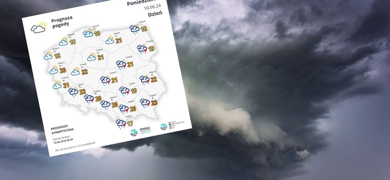 Nowe ostrzeżenie IMGW. Nawalne opady deszczu i burze. Ryzyko rozwoju trąby powietrznej